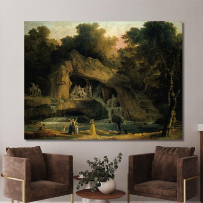 Le Terme Di Apollo A Versailles Hubert Robert hrb92 quadro stampato su tela