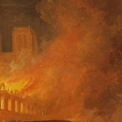 L'Incendio Dell'Hôtel-Dieu A Parigi Hubert Robert hrb98 quadro stampato su tela