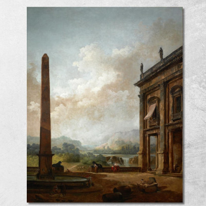 L'Obelisco 2 Hubert Robert hrb104 quadro stampato su tela