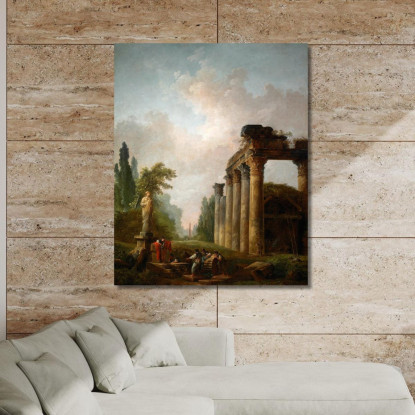 La Rovina Hubert Robert hrb112 quadro stampato su tela