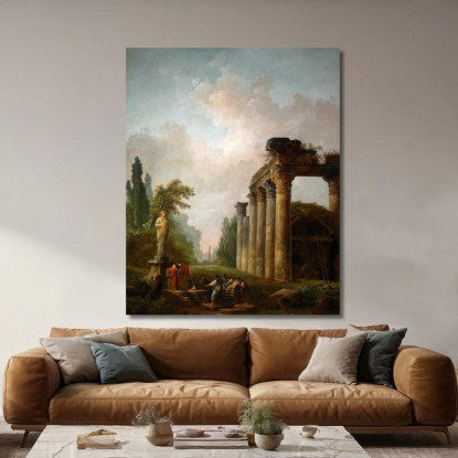 La Rovina Hubert Robert hrb112 quadro stampato su tela