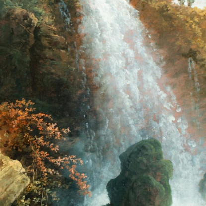 Le Cascate Di Tivoli Con Il Tempio Della Sibilla Hubert Robert hrb117 quadro stampato su tela