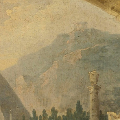 Vista Delle Antichità Sotto Un Arco Hubert Robert hrb121 quadro stampato su tela