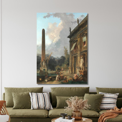 Menestrelli Erranti Hubert Robert hrb127 quadro stampato su tela