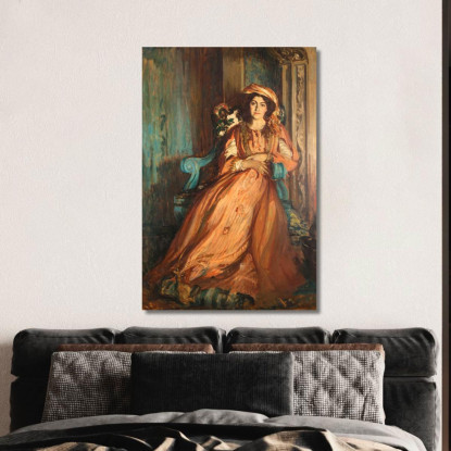 Ritratto Di Mabel Dodge A Villa Curonia Jacques-Émile Blanche jeb34 quadro stampato su tela