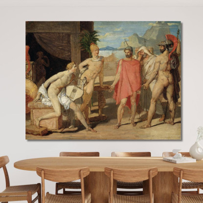 Achille Riceve Nella Sua Tenda Gli Inviati Di Agamennone Jean Auguste Dominique Ingres jad2 quadro stampato su tela