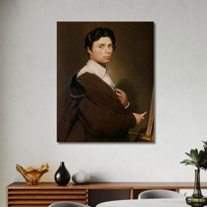 Autoritratto A Ventiquattro Anni Jean Auguste Dominique Ingres jad8 quadro stampato su tela