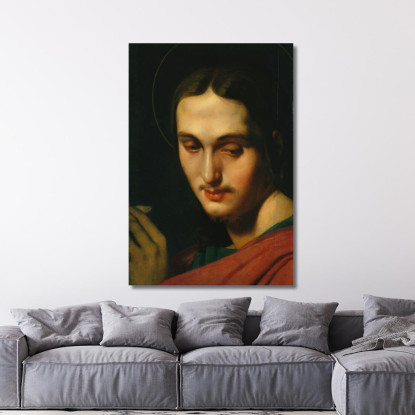 Testa Di San Giovanni Evangelista Jean Auguste Dominique Ingres jad11 quadro stampato su tela