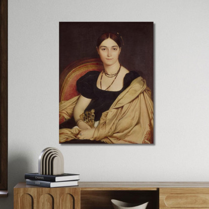Ritratto Di Signora Duvaucey Jean Auguste Dominique Ingres jad32 quadro stampato su tela