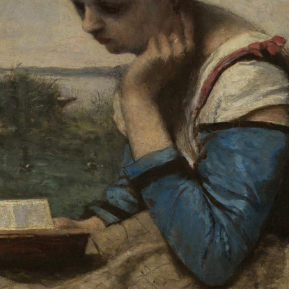 Una Donna Che Legge Jean-Baptiste-Camille Corot jbc10 quadro stampato su tela