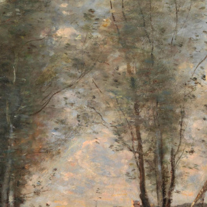 Barcaiolo Tra Le Canne Jean-Baptiste-Camille Corot jbc23 quadro stampato su tela