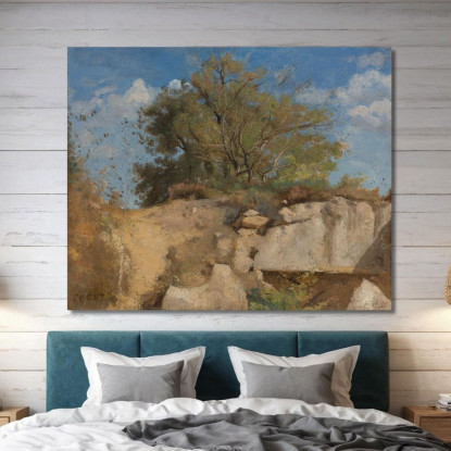Vertice Di Fontainebleau Della Cava Boscosa Jean-Baptiste-Camille Corot jbc62 quadro stampato su tela