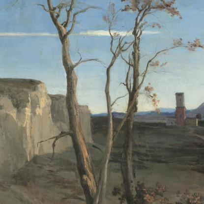 La Cervara The Roman Campagna Jean-Baptiste-Camille Corot jbc94 quadro stampato su tela