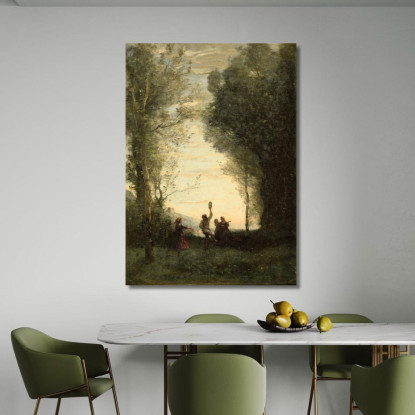 Danza Italiana Jean-Baptiste-Camille Corot jbc97 quadro stampato su tela