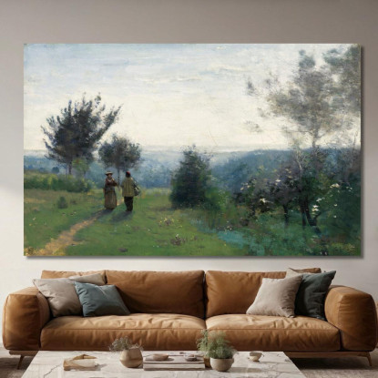 L'Incontro Mattutino Sulle Alture Di Sèvres Jean-Baptiste-Camille Corot jbc102 quadro stampato su tela