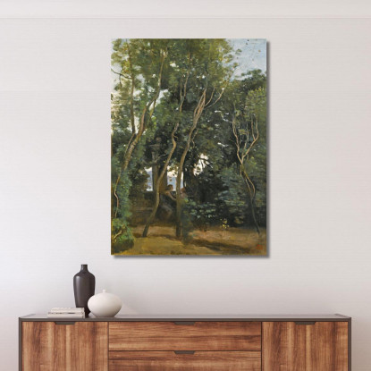 Mattina Sotto Gli Alberi Jean-Baptiste-Camille Corot jbc126 quadro stampato su tela