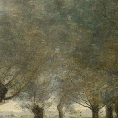 I Salici Sulla Punta Dell'Isola Jean-Baptiste-Camille Corot jbc147 quadro stampato su tela