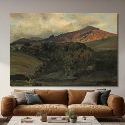 Monte-Cavo Jean-Baptiste-Camille Corot jbc178 quadro stampato su tela
