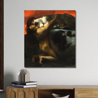 Il Bacio Della Sfinge Franz von Stuck fvs93 quadro stampato su tela