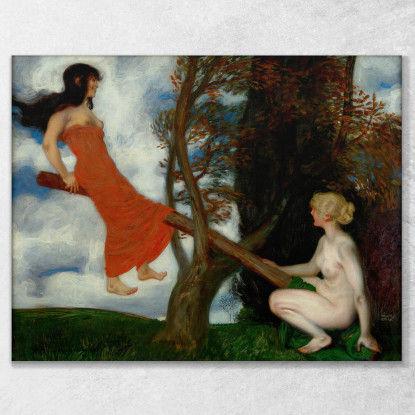 L'Altalena Franz von Stuck fvs95 quadro stampato su tela