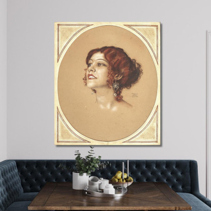 Tilla Durieux Come Circe Franz von Stuck fvs98 quadro stampato su tela