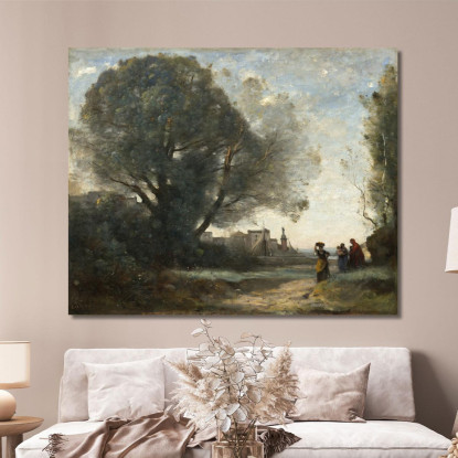 Souvenir Of Terracina Jean-Baptiste-Camille Corot jbc233 quadro stampato su tela