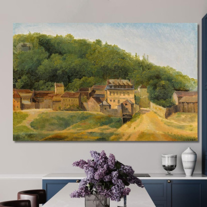 Le Case Cabassud Ville-D'Avray Jean-Baptiste-Camille Corot jbc243 quadro stampato su tela