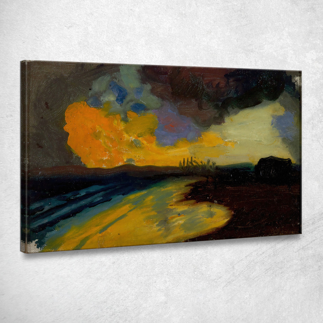 Tramonto In Riva Al Mare Franz von Stuck fvs104 quadro stampato su tela