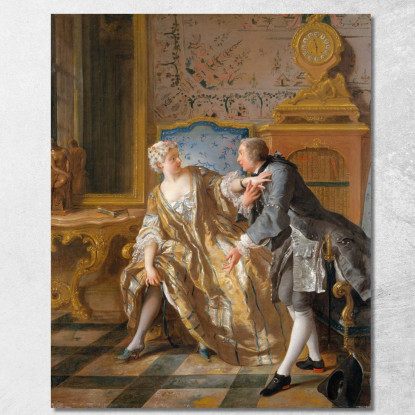 La Giarrettiera Jean-François de Troy jft32 quadro stampato su tela