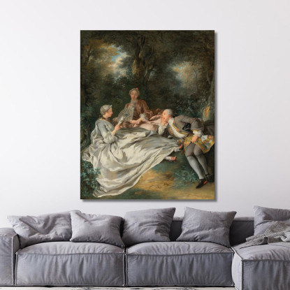 La Festa Della Lettura Jean-François de Troy jft37 quadro stampato su tela