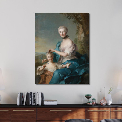 Ritratto Di Madame Crozat De Thiers E Sua Figlia Jean-Marc Nattier jmn25 quadro stampato su tela
