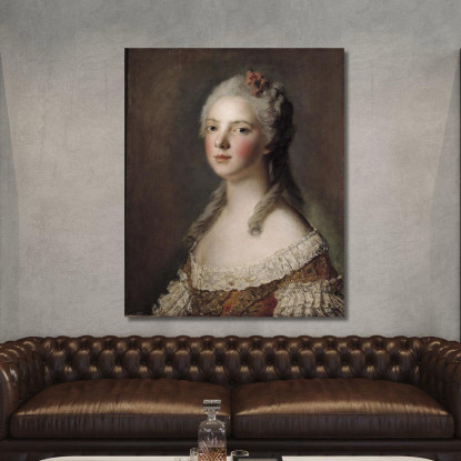 Ritratto Di Maria Adelaide Di Francia Figlia Di Luigi Xv Detta Madame Adelaide Jean-Marc Nattier jmn31 quadro stampato su tela