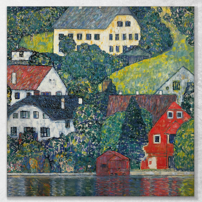 Caso Ad Unterach Sull'Attersee Gustav Klimt kg21 quadro stampato su tela