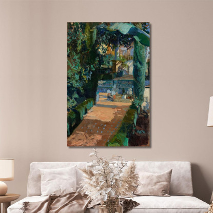 Corte Delle Danze Alcázar Siviglia Joaquín Sorolla jsr26 quadro stampato su tela