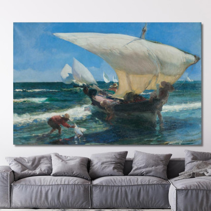Sulla Costa Valenciana Joaquín Sorolla jsr33 quadro stampato su tela