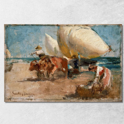 Scena Della Spiaggia Joaquín Sorolla jsr35 quadro stampato su tela