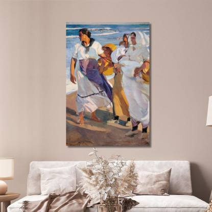 Pescatrici Di Valencia Joaquín Sorolla jsr39 quadro stampato su tela