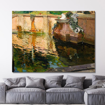 La Fontana Dei Cavalli La Granja Joaquín Sorolla jsr51 quadro stampato su tela