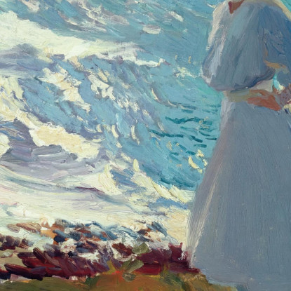 María Sulla Spiaggia Di Biarritz O Contre-Jour Joaquín Sorolla jsr61 quadro stampato su tela