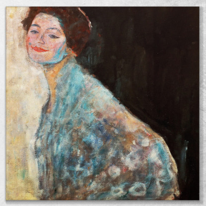 Ritratto Di Dama In Bianco Incompiuto Gustav Klimt kg28 quadro stampato su tela