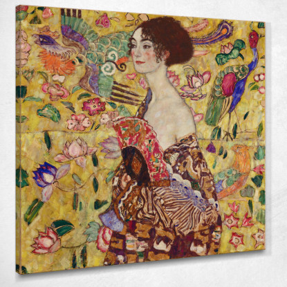 Signora Con Ventaglio Gustav Klimt kg29 quadro stampato su tela