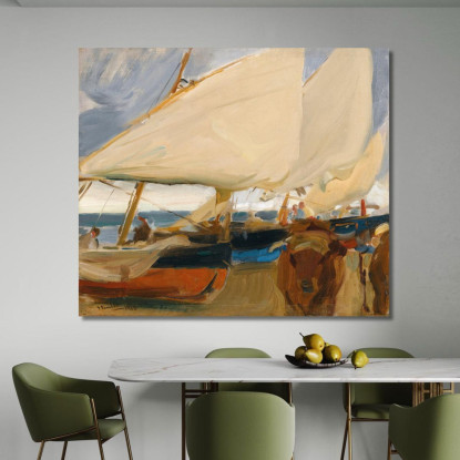 Spiaggia Di Valencia Joaquín Sorolla jsr78 quadro stampato su tela