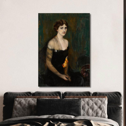 Ritratto Della Signora Orville E. Babcock Joaquín Sorolla jsr85 quadro stampato su tela