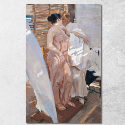 L'Accappatoio Rosa. Dopo Il Bagno Joaquín Sorolla jsr109 quadro stampato su tela
