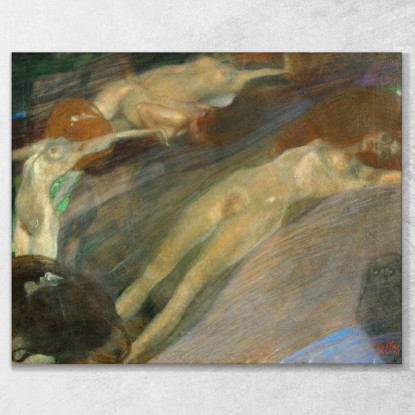 Acqua In Movimento Gustav Klimt kg34 quadro stampato su tela