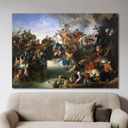 La Carica Di Zrínyi Dalla Fortezza Di Szigetvár Johann Peter Krafft jpk53 quadro stampato su tela