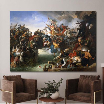 La Carica Di Zrínyi Dalla Fortezza Di Szigetvár Johann Peter Krafft jpk53 quadro stampato su tela