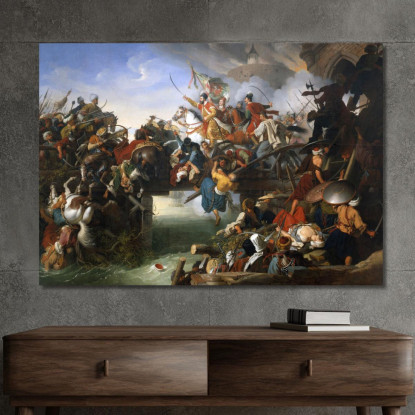 La Carica Di Zrínyi Dalla Fortezza Di Szigetvár Johann Peter Krafft jpk53 quadro stampato su tela