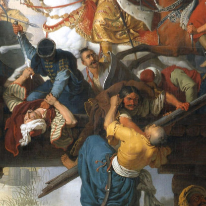 La Carica Di Zrínyi Dalla Fortezza Di Szigetvár Johann Peter Krafft jpk53 quadro stampato su tela