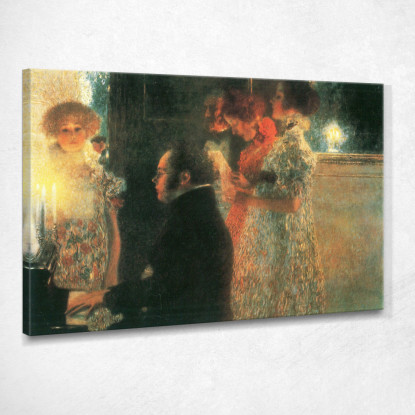 Schubert Al Pianoforte Gustav Klimt kg56 quadro stampato su tela